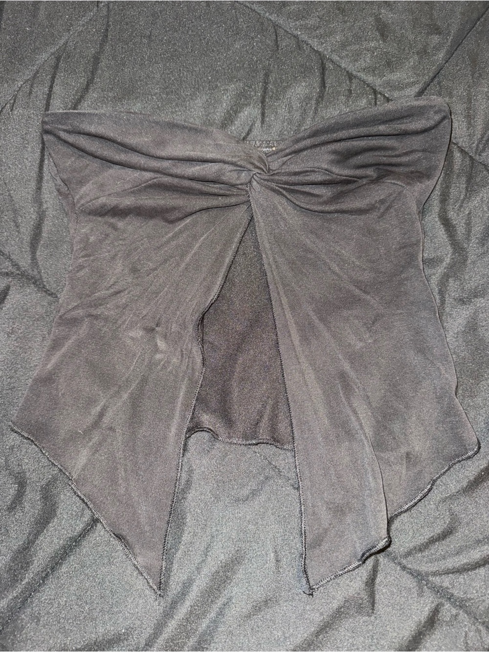 Strapless Black Twist-Front Going out top